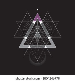 cosmic geometric vector illustration style