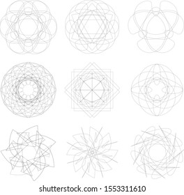 Cosmic geometry astrological star pattern symbols pentagram runes