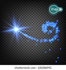 The cosmic glow of a Christmas star. Conceptual design of star nebulae isolated on a transparent background. Vector illustration in EPS10.