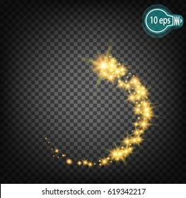 Cosmic glow, Christmas star. In distant space. Concept design for star nebulae isolated on a transparent background. Illustration of a vector in EPS. 10.