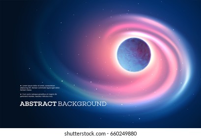 Cosmic glow of the planet background. Vector illustration