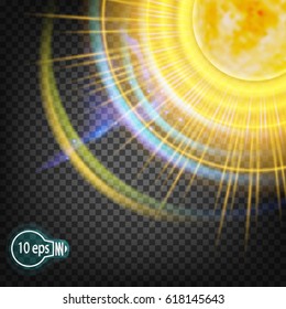 Cosmic glow of the planet Saturn. In the distant cosmos. The design concept for star nebulae isolated on a transparent background. VECTOR illustration in EPS 10.