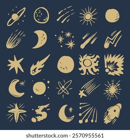 cosmic hand drawn design element