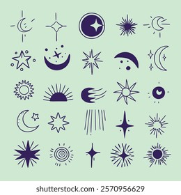 cosmic hand drawn design element
