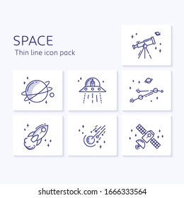 Cosmic icon concept, clean design, linear pack