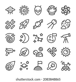 Cosmic icons set. Line style