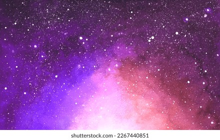 Cosmic illustration. Beautiful colorful space background. Watercolor Cosmos