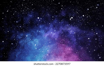 Cosmic illustration. Beautiful colorful space background. Watercolor Cosmos
