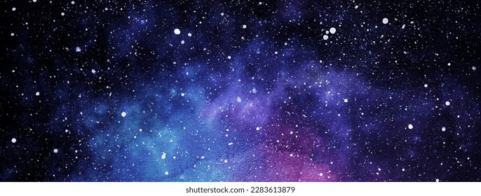 Cosmic illustration. Beautiful colorful space background. Watercolor Cosmos