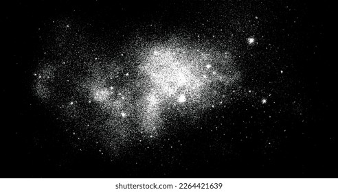 Cosmic illustration. Ink space background with stars