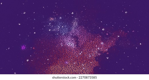 Cosmic illustration. Stippling space background with stars