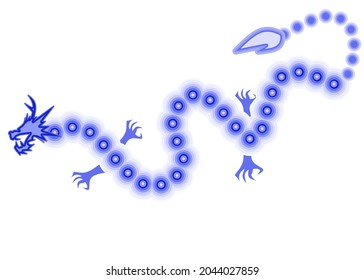 Cosmic iris blue color dragon vector