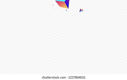 Cosmic Jewel Vector Transparent Background. Holographic Minimal Stone Layout. Gradient Business Tetrahedron Flyer. Magical Polyhedron Scattered Poster.