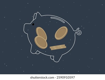 Cosmic journey of fa piggy bank floating through the infinite expanse of outer space exploring the mysteries of the investment universe