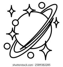 Cosmic Landscape icon represented by universe Line style.