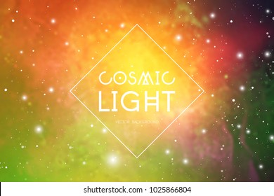 Cosmic light outer space colorful vector background with copy space.