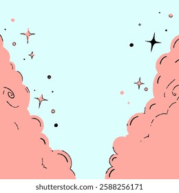 Cosmic Line Art – Minimalist Space and Galaxy Illustration