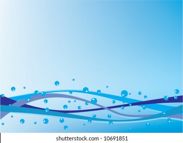 Cosmic lines near by bladder of water.Vector.