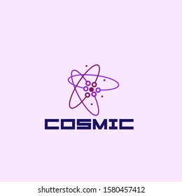cosmic logo icon with abstract circle illustration for data science company, vector illustration in eps10