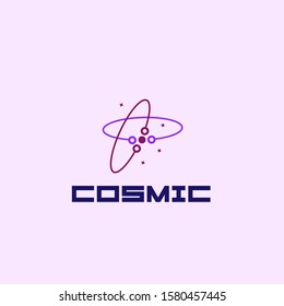 cosmic logo icon with abstract circle illustration for data science company, vector illustration in eps10