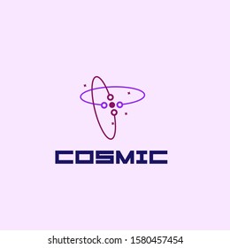 cosmic logo icon with abstract circle illustration for data science company, vector illustration in eps10