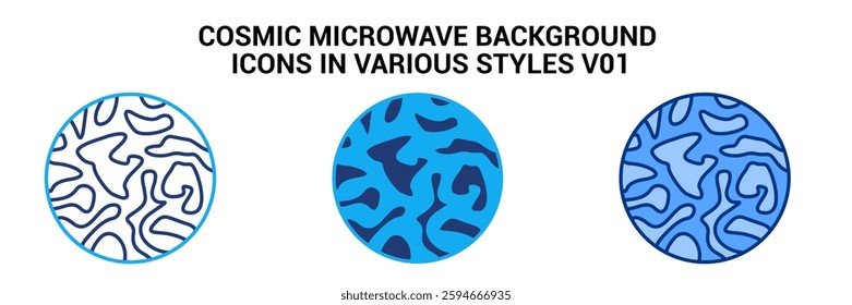 Cosmic Microwave Background icon represented by Cosmic Microwave Background symbol Blue, Dualline, Dualtone style.