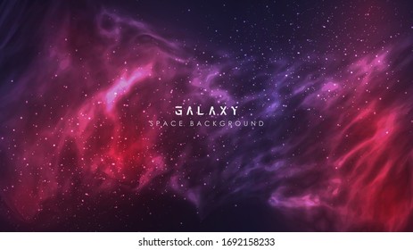 Cosmic Milky Way Galaxy Gradient Abstract Space Banner Background, gradient landing page with dark and colorful space wave background, nebula light wave