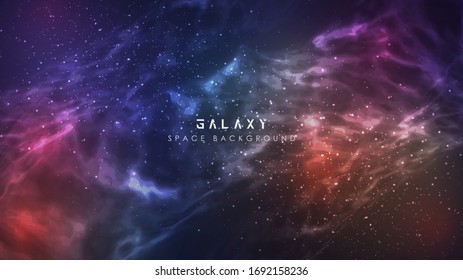 Cosmic Milky Way Galaxy Gradient Abstract Space Banner Background, gradient landing page with dark and colorful space wave background, nebula light wave