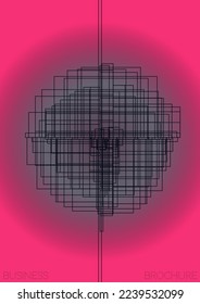 Cosmic Minimal Geometric Vector Poster Design with Lines and Gradient Colorful Circles. Collection of Abstract Backgrounds for Covers, Flyers, Templates, Booklets, Cards, Brochures, Branding, etc.