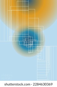 Cosmic Minimal Geometric Vector Poster Design mit Linien und Farbkreisen. Sammlung abstrakter Hintergründe für Umschläge, Flyer, Vorlagen, Broschüren, Karten, Broschüren, Branding usw.
