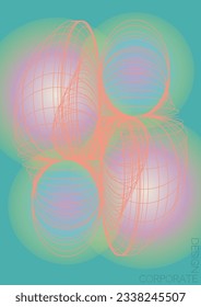 Cosmic Minimal Geometric Vector Poster Design mit Linien und Farbkreisen. Set abstrakter Hintergründe für Umschläge, Flyer, Vorlagen, Broschüren, Karten, Broschüren, Branding usw.