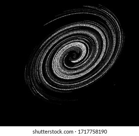 Cosmic nebula, swirl and spiral made of dots and particles.