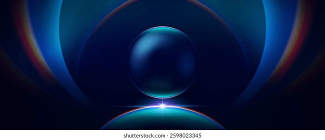 Cosmic Orb Reflection Abstract Tech Background