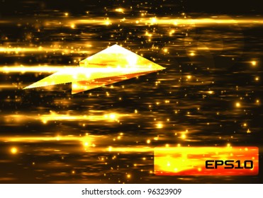 Cosmic Paper Plane Vector