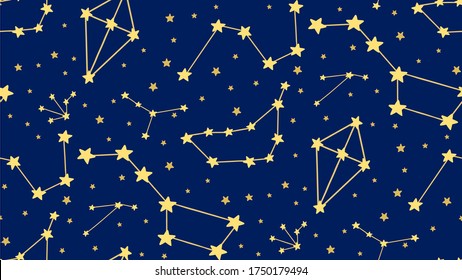 Cosmic pattern of constellations. Suitable for fabrics, clothes, wallpapers.
