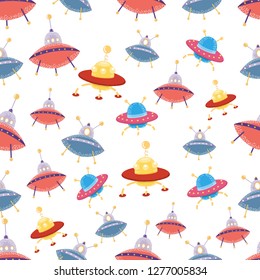 cosmic pattern with flying objects vector illustration