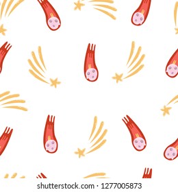 cosmic pattern with flying objects vector illustration