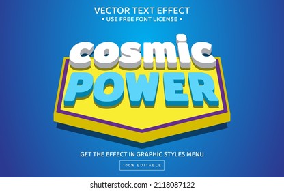 Cosmic power 3D editable text effect template