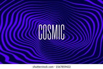 Cosmic psychedelic pattern wavy vector dark poster background