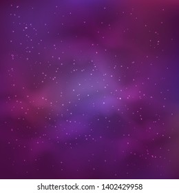 Cosmic purple background with stars vector illustration