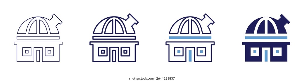 Cosmic rays icon in 4 different styles. Thin Line, Line, Bold Line, Duotone. Duotone style. Editable stroke.