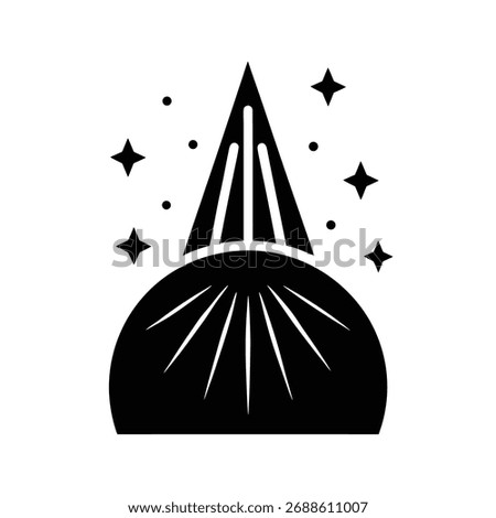 Cosmic rays space energy silhouette vector art illustration