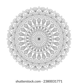 Cosmic Ripples adult mandala coloring book page for kdp book interior.Peaceful Petals, Ability to Relax, Brain Experiences, Harmonious Haven, Peaceful Portraits, Blossoming Beauty mandala design.