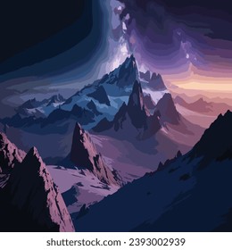 Cosmic scenery from mountains end