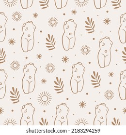 Cosmic Sculpture Seamless Pattern For Fabric Textile Printing, Wallpaper And Wrapping Paper. Trendy Antique Sculpture Pattern Illustration.