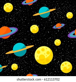 Cosmic seamless pattern background for card, invitation, album, sketch book, scrapbook, wrapping paper, textile fabric, garment, t-shirt etc