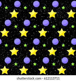 Cosmic seamless pattern background for card, invitation, album, sketch book, scrapbook, wrapping paper, textile fabric, garment, t-shirt etc