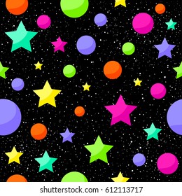 Cosmic seamless pattern background for card