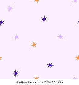 Cosmic seamless pattern with stars. Vector illustration in a flat style. International Day of Human Space Flight and Cosmonautics Day. Pattern for wallpaper, fabric and kids items