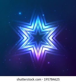 Cosmic shining vector abstract snowflake